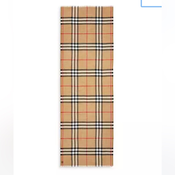 Burberry Giant Check Wool Silk Scarf. - Picture 6 of 16